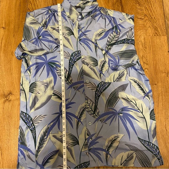 Men’s Massini 100% Silk Button Down Shirt Hawaiian Beach - Picture 3 of 6